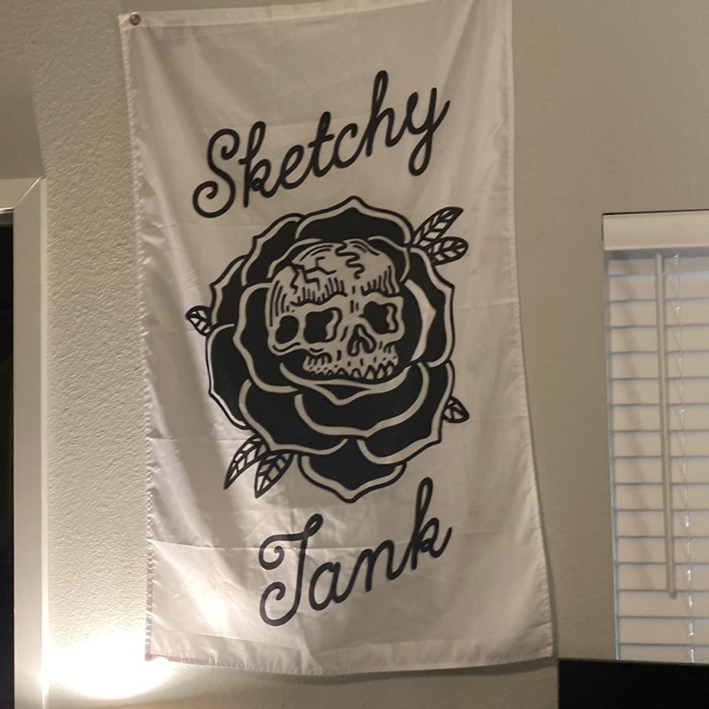 Sketchy Tank wall banner / tapestry